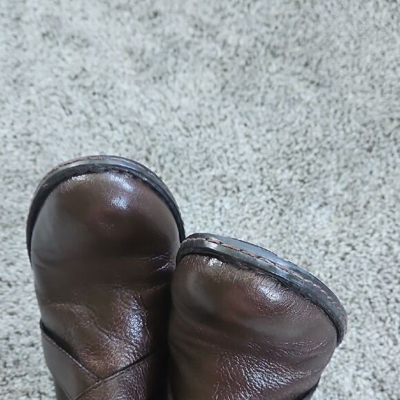 Born Dark Brown Leather Heeled Boots 11 - Picture 7 of 9